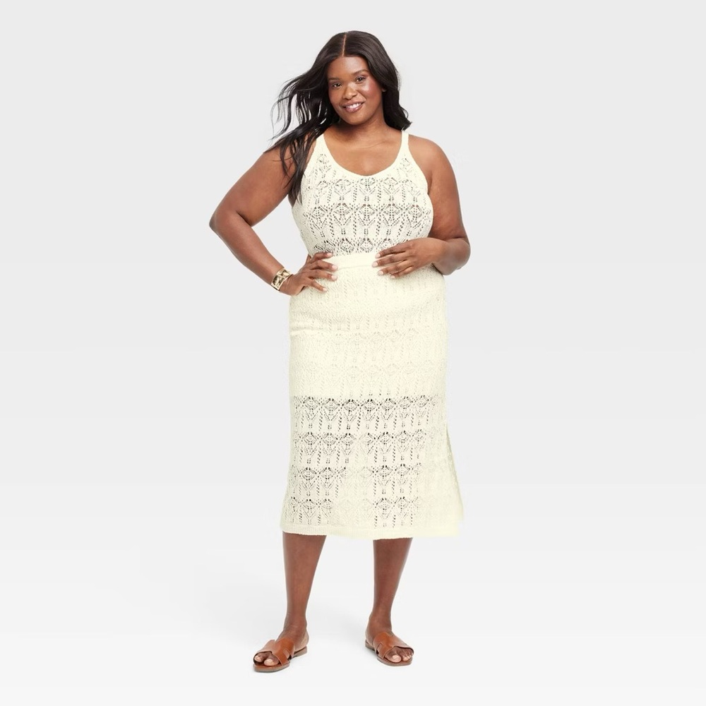 NWT Women's Crochet-Style Midi Sweater Skirt - A New Day - Picture 5 of 9